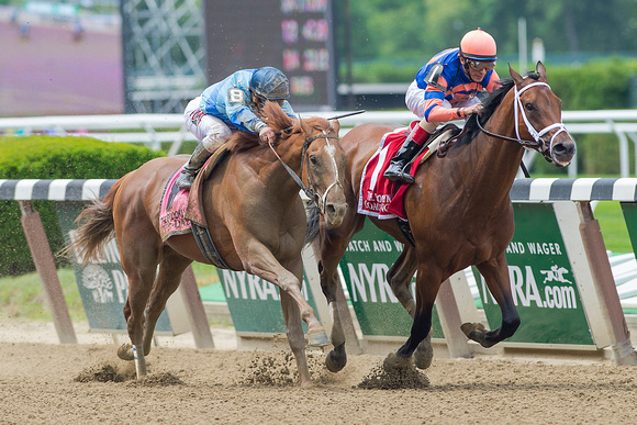Coach Inge, John Velazquez up, trained by Todd Pletcher, wins the Brooklyn Invitational (GII) at Belmont Park in Elmont, New York.