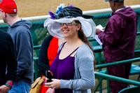 Fan wearing hat at Churchill Downs