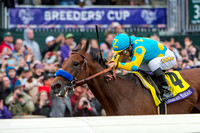 Triple Crown winner American Pharoah, ridden by Victor Espinoza and trained by Bob Baffert, wins the Breeders' Cup Classic (GI) and becomes the first "Grand Slam" champion.
