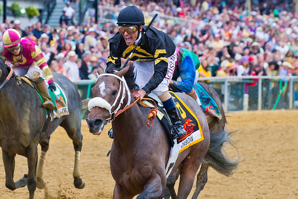 Gary Stevens is ecstatic after winning the 138th GI Preakness St