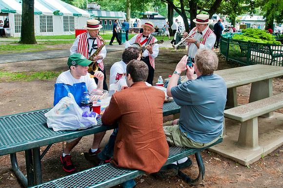 Scenes and fashions from Belmont Stakes day at Belmont Park.