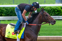 Mo Tom, trained by Tom Amoss, gallops in preparation for the Kentucky Derby in Louisville, Kentucky.