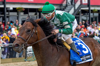 Always Sunshine, ridden by Frank Pennington, trained by Edward Allard, wins the GIII Sagamore Spirit Maryland Sprint Stakes at Pimlico Race Course in Baltimore, Maryland.