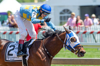 Disco Chick with Trevor McCarthy up and trained by Mario Serey, Jr., wins the Skipat stakes at Pimlico Race Course in Baltimore, Maryland.