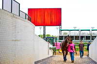 The Big Board about to be revealed as horses enter the tunnel for the 5th race at Churchill Downs in Louisville, Kentucky.
