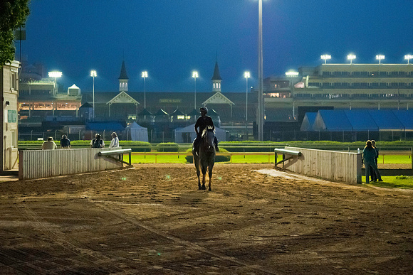 Horses prepare for Kentucky Derby 138 to be run on May 5, 2012 at Churchill Downs in Lousiville, Kentucky.