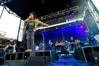 Adam Duritz, lead singer for the Counting Crows performs at the Preakness Infieldfest at Pimlico Race Course in Baltimore, Maryland.