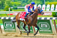 Bayern, Gary Stevens up, wins the Woody Stephens stakes at Belmont Park in New York.