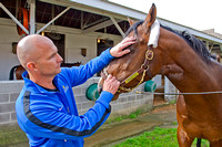 Kentucky Derby 140 contender Commanding Curve is tended to by West Point Thoroughbreds principal owner Terry Finley.
