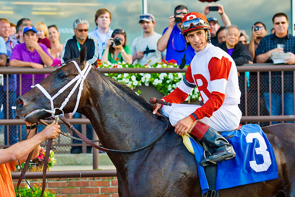 Charming Kitten with John Velazquez aboard wins the first Belmont Gold Cup Invitational at Belmont Park in New York.