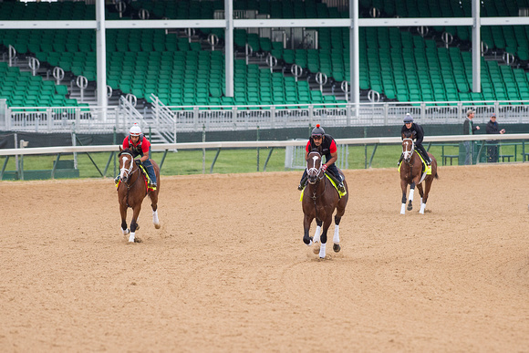 Scenes from morning workouts at Churchill Downs.