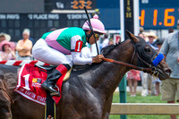 Fame and Power, Martin Garcia up, wins the 2015 Sir Barton Stakes at Pimlico Race Course in Baltimore, Maryland.