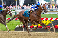 Holy Boss, Ricardo Santana, Jr. up, wins the 2015 Chick Lang Stakes at Pimlico Race Course in Baltimore, Maryland.