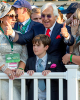 Trainer Bob Baffert gives a thumbs up in the winner's circle after winning the 147th Belmont Stakes (GI) and the Triple Crown.