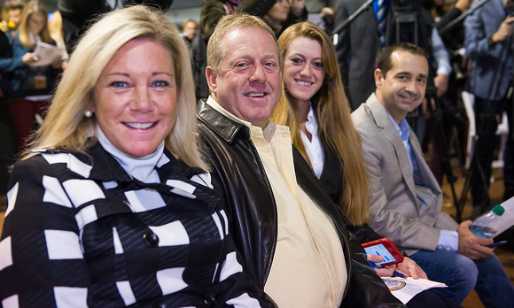 Trainer David Fawkes and family with rider Joe Bravo at the Breeders' Cup Rood & Riddle Post Position Draw.