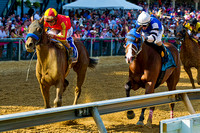 Fiftyshadesofhay (left), wins the Black Eyed Susan Stakes