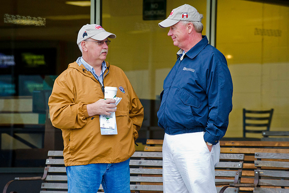 Dr. Larry Bramlage and Orb co-owner Stuart Janney at Belmont Par