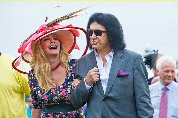 Gene Simmons and wife Shannon Tweed at the Preakness Stakes