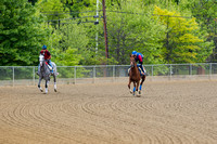 Preakness contenders Collected, trained by Bob Baffert and Cherry Wine, trained by Dale Romans, exercise at Pimlico Race Course in Baltimore, Maryland.