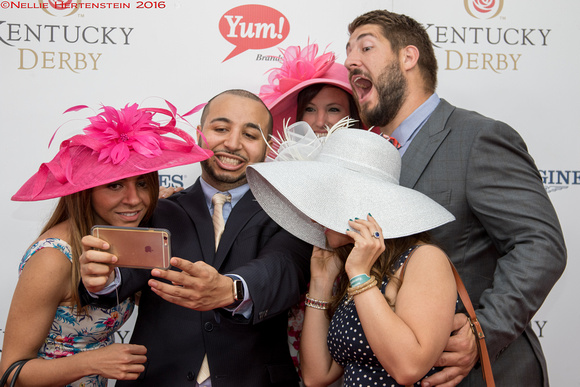 Selfies at the Red Carpet at the Kentucky Derby at Churchill Downs in Louisville, Kentucky.
