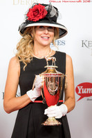 The Kentucky Derby trophy is shown at the Red Carpet at the Kentucky Derby at Churchill Downs in Louisville, Kentucky.
