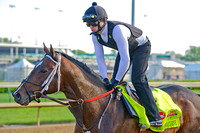Commanding Curve galloped in preparation for the 140th Kentucky Derby.